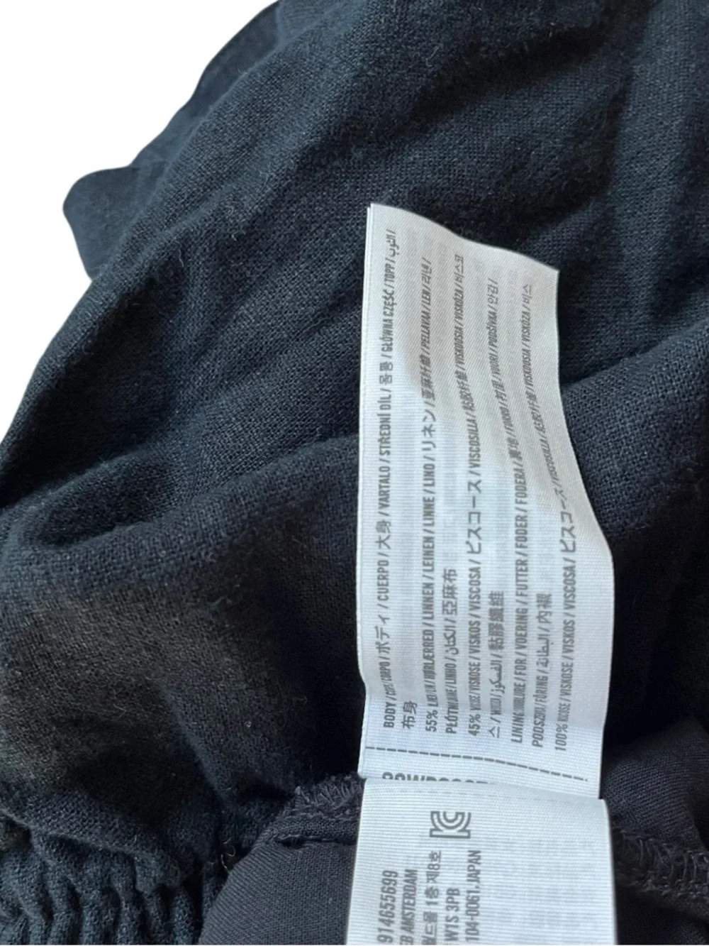 Abercrombie & Fitch Linen Blend Shorts Black Pull On Small Pockets Travel Lined - Picture 9 of 9